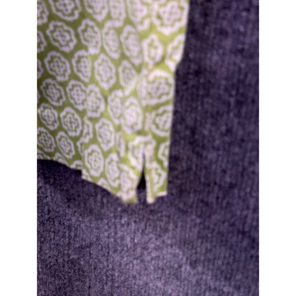 Talbots womens size 16 green and white stretch capri ankle trousers pant - Picture 8 of 16